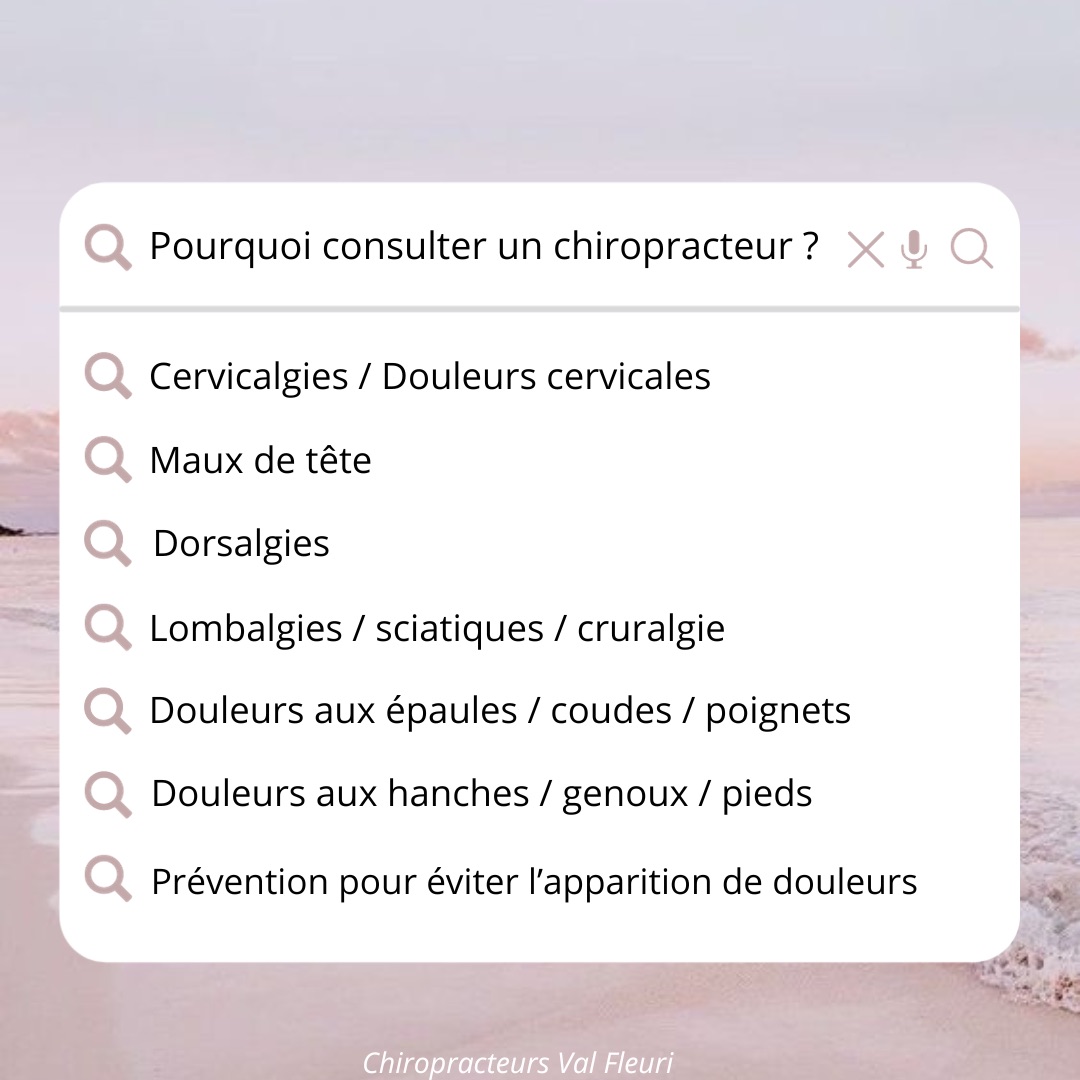 Consultation chiropratique pour douleurs du dos